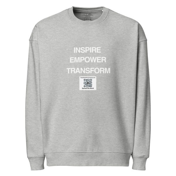 Inspire. Empower. Transform Spread the Word QR code Unisex organic oversized sweatshirt - Image 5