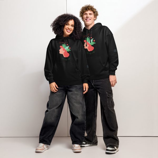 Happy Mind Happy Life Reminder Affirmation Unisex organic relaxed hoodie - Image 2