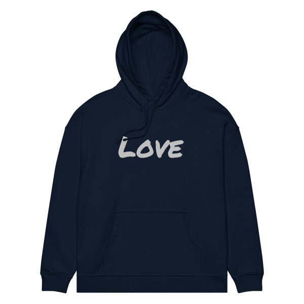 Love Embroidered Unisex organic relaxed hoodie - Image 3