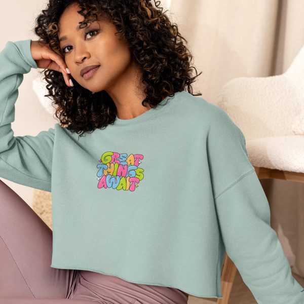 Great Things Await Crop Sweatshirt - Image 3