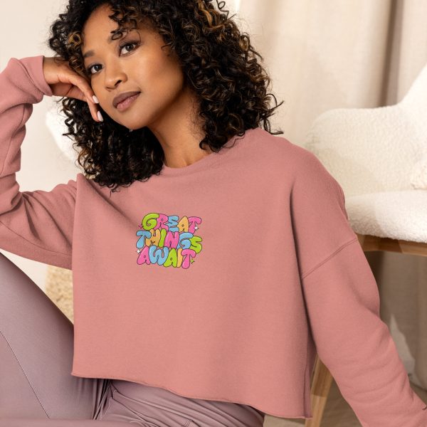 Great Things Await Crop Sweatshirt - Image 2